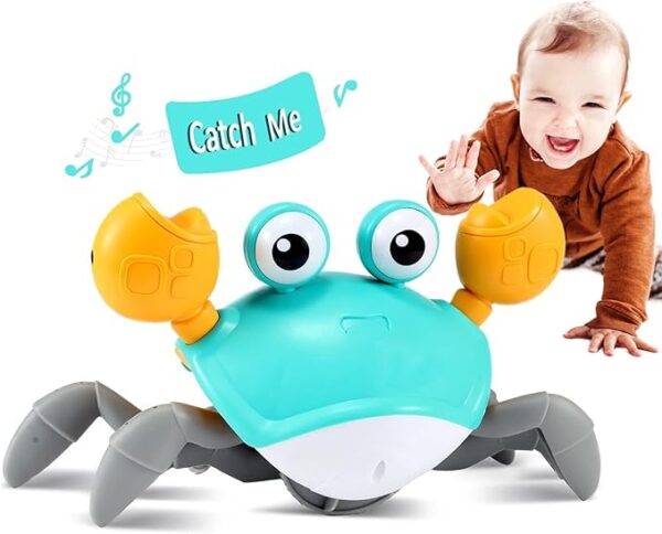 control future Crawling Crab Baby Toy - Infant Tummy Time Toys 3 4 5 6 7 8 9 10 11 12 Babies