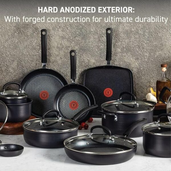 T-fal Ultimate Hard Anodized Nonstick Cookware Set 17 Piece - Image 4