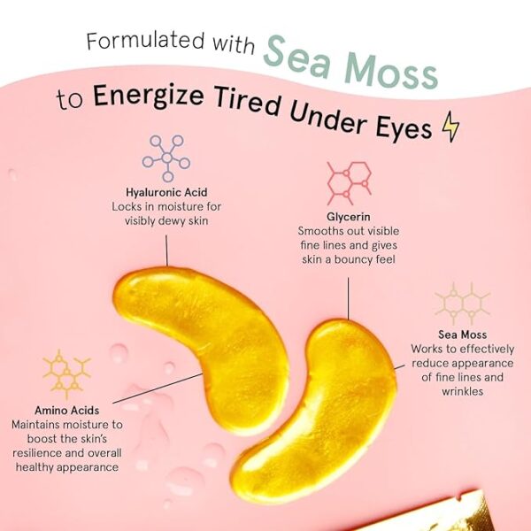 grace & stella Under Eye Mask (Gold, 48 Pairs) Eye Patch, Under Eye Patches for Dark Circles and Puffiness - Image 3
