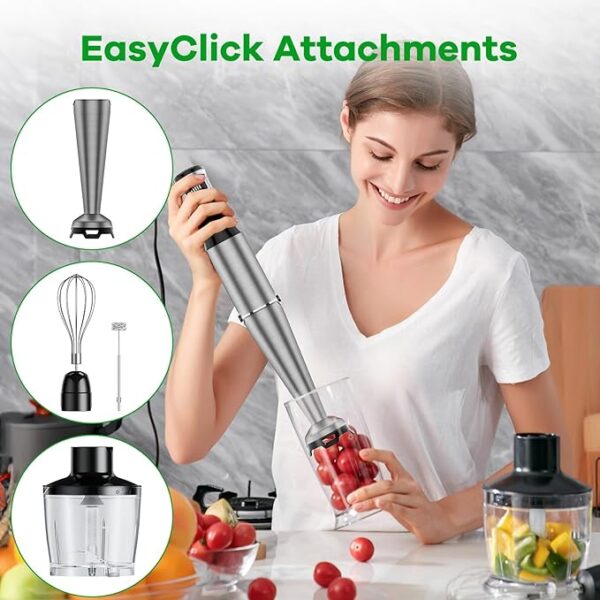 Immersion Blender Handheld Corded Hand Blender 1100W - Image 4