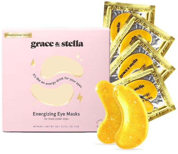 grace & stella Under Eye Mask (Gold, 48 Pairs) Eye Patch, Under Eye Patches for Dark Circles and Puffiness