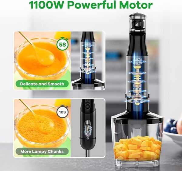 Immersion Blender Handheld Corded Hand Blender 1100W - Image 6